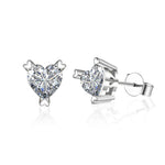 Stylish Women's Heart-Shaped Stud Earrings — Moissanite & 925 Silver