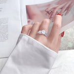 S925 Sterling Silver Moissanite Leaf Ring