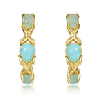 S925 Sterling Silver Gold-plated Amazonite C-shaped Earrings
