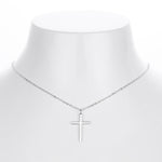 S925 Sterling Silver Simple Polished Cross Necklace