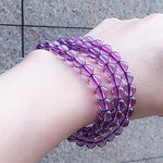 Natural Brazilian Amethyst Three-Wrap Bracelet