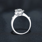 S925 Sterling Silver Round Moissanite Ring