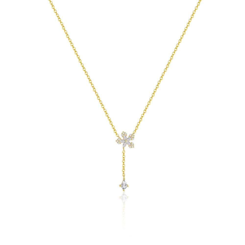 S925 Sterling Silver Sparkling Zircon Necklace