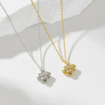 S925 Sterling Silver Zircon Inlaid Four-Leaf Clover Pendant Necklace