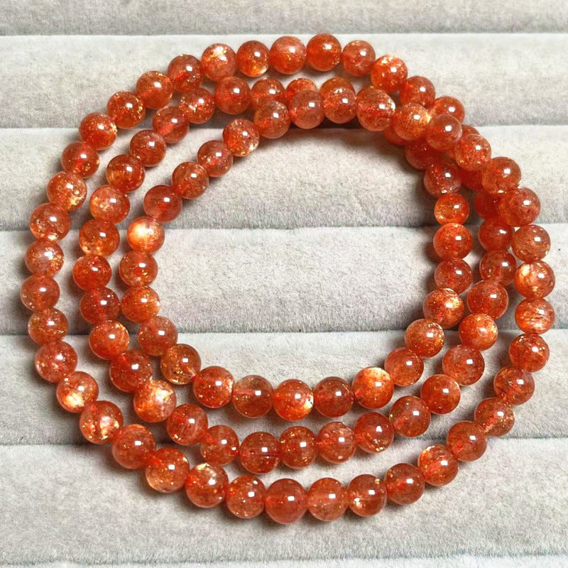 Natural Golden Sunstone Multi-Wrap Crystal Bracelet