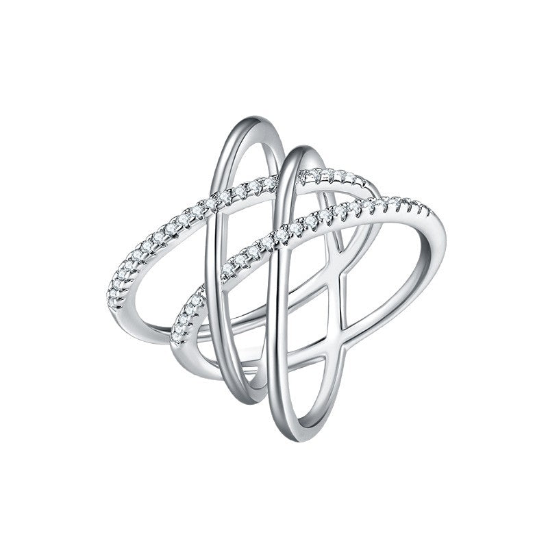 S925 Silver Intertwined Love Moissanite Ring