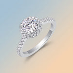 S925 Silver Classic Square-Cut Moissanite "Small Sugar Cube" Ring