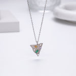 S925 Sterling Silver Triangle Pendant Zircon Necklace