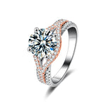 S925 Sterling Silver Moissanite Two-Color Ring