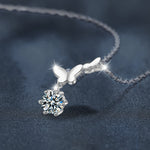 S925 Sterling Silver Moissanite Butterfly Pendant Necklace