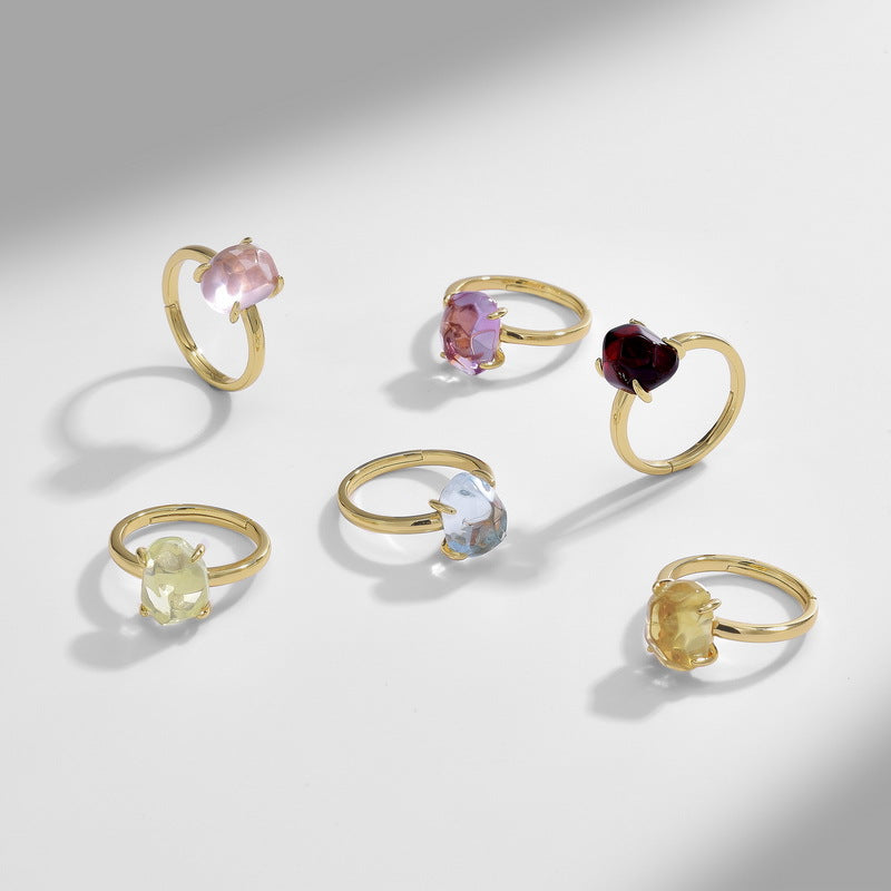 S925 Sterling Silver Gold-Plated Irregular Ring