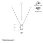 S925 Sterling Silver Simple Zircon Necklace with English Letters