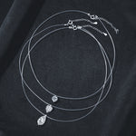 S925 Sterling Silver Mermaid Tears Moissanite Water Drop Pendant Necklace