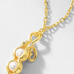 S925 Sterling Silver Gold-Plated Pearl Pod Pendant Necklace