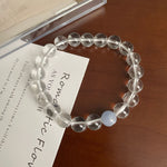 Natural white crystal spell aquamarine bracelet