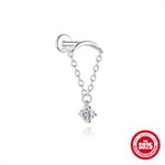 S925 Sterling Silver Moissanite Flat-Back Threaded Piercing Earring(Single unit)