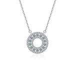 S925 Sterling Silver Moissanite round Pendant Necklace