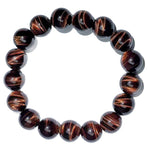 Natural Red Tiger's Eye Beaded Bracelet, Hawk's Eye Lightning Eye Round Bead Bracelet