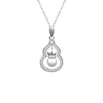 S925 Sterling Silver Moissanite Pearl Gourd Pendent Necklace