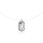 S925 Sterling Silver Moissanite Rectangular Pendant Necklace