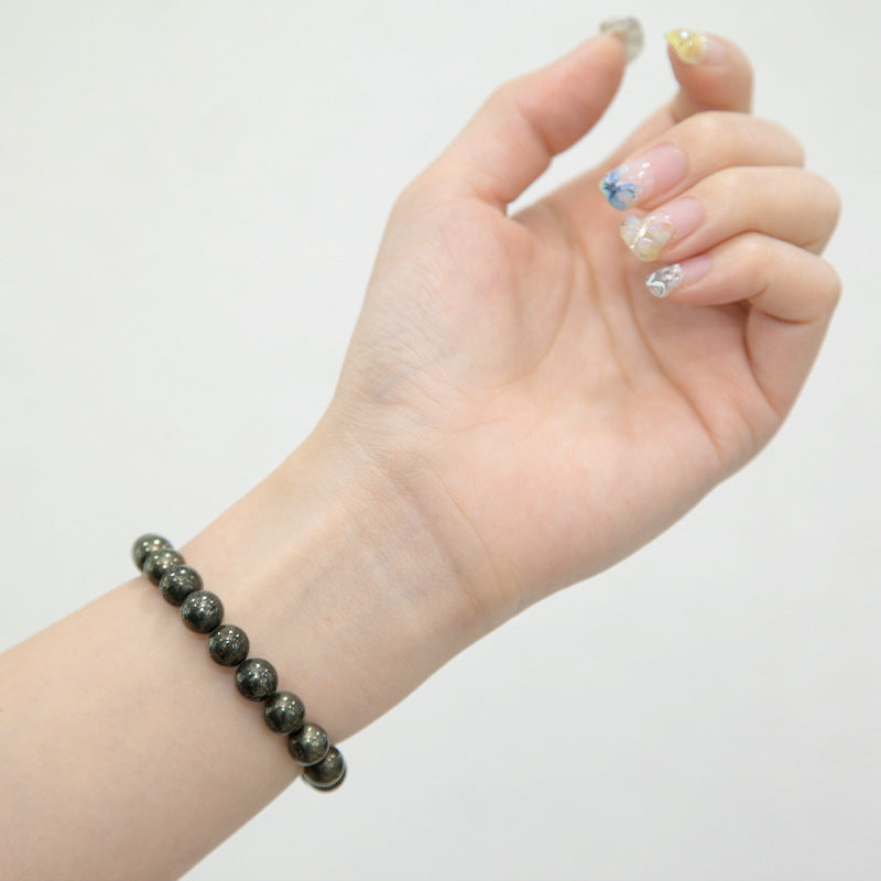 Natural Pyrite Bead Bracelet