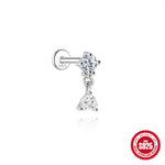 S925 Sterling Silver Snowflake & Wave Spinner Tassel Moissanite Earrings(Single unit)