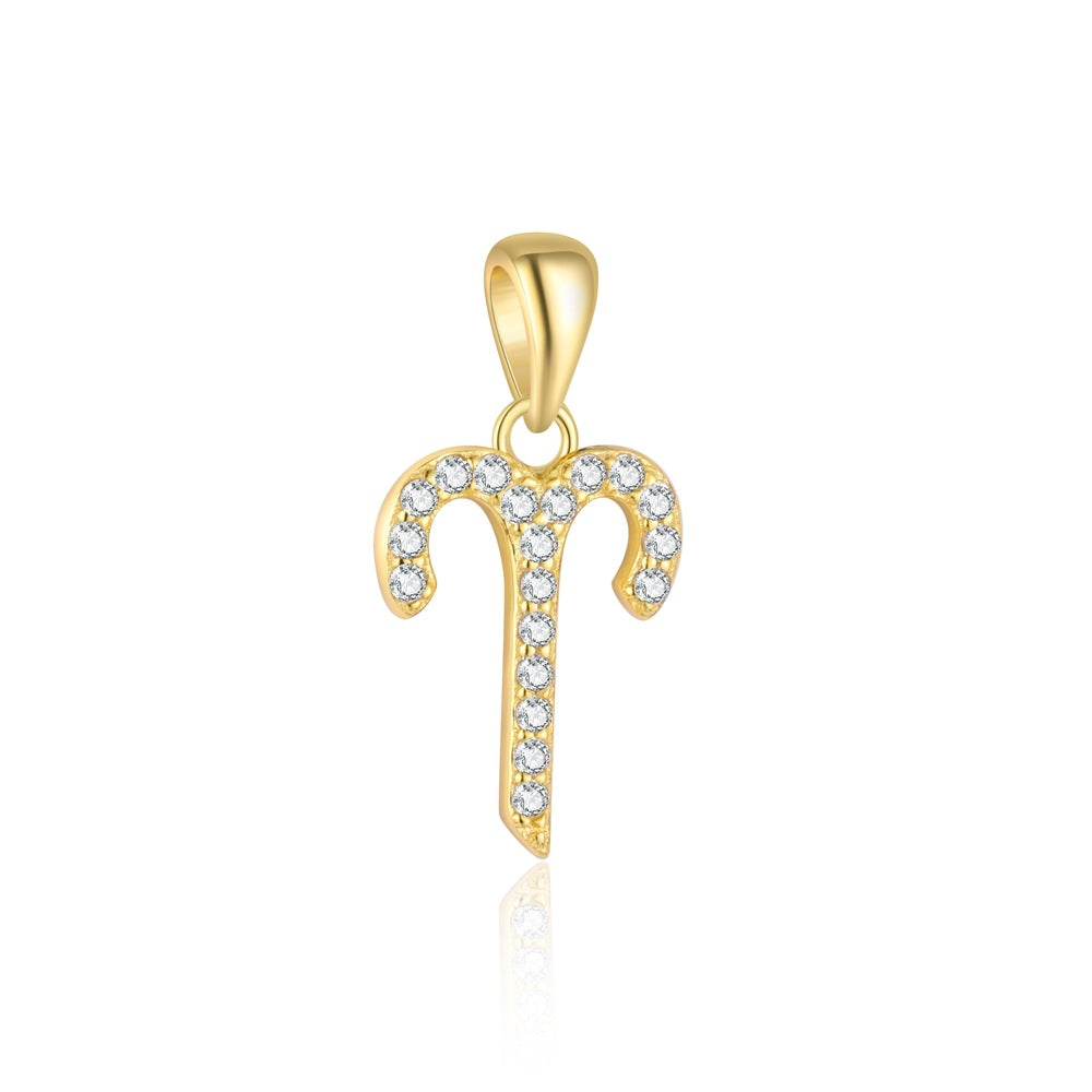 S925 Sterling Silver Zircon Zodiac Pendant