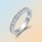 S925 Sterling Silver Moissanite Solid-Band Ring