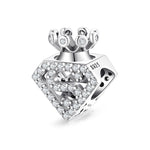 S925 Sterling Silver Crown Perfume Bottle Beaded Zircon Pendant