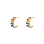 925 Sterling Silver Rainbow Zirconia Earrings