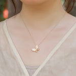 S925 Sterling Silver Gold-Plated Butterfly Zircon Inlaid Pendant Necklace