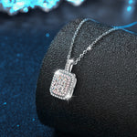 S925 Sterling Silver Moissanite Rectangular Pendant Square Sugar Necklace