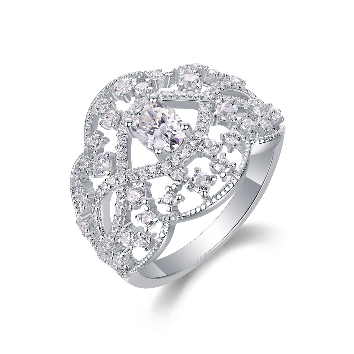 S925 Sterling Silver Ring with Moissanite