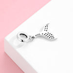 S925 Sterling Silver Mermaid Tail Zircon Inlaid Pendant
