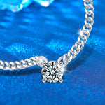 S925 Sterling Silver Moissanite Cuban Link Chain Necklace