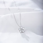 S925 Sterling Silver Zircon Inlaid Little Flower Pendant Necklace