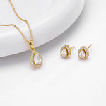 Double-layer zircon earrings and affordable luxury zircon necklace