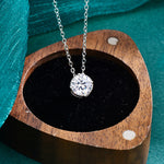 S925 Sterling Silver Moissanite Simple round Cake Pendant Necklace