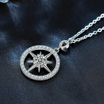 S925 Sterling Silver Moissanite Eight Awn Star Pendant Necklace