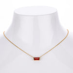 Rectangular colored zircon s925 sterling silver December birthstone collar necklace