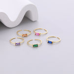 925 Sterling Silver Square Cubic Zirconia Ring