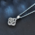 S925 Sterling Silver Clover Moissanite Necklace