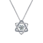 S925 Sterling Silver Moissanite Hexagram Pendant Necklace