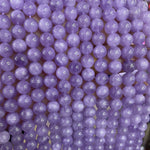 Round Amethyst Beads with Straight Holes for DIY Jewelry Making