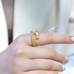 S925 Sterling Silver Gold-Plated New Chinese Style Horse Year Zircon Ring