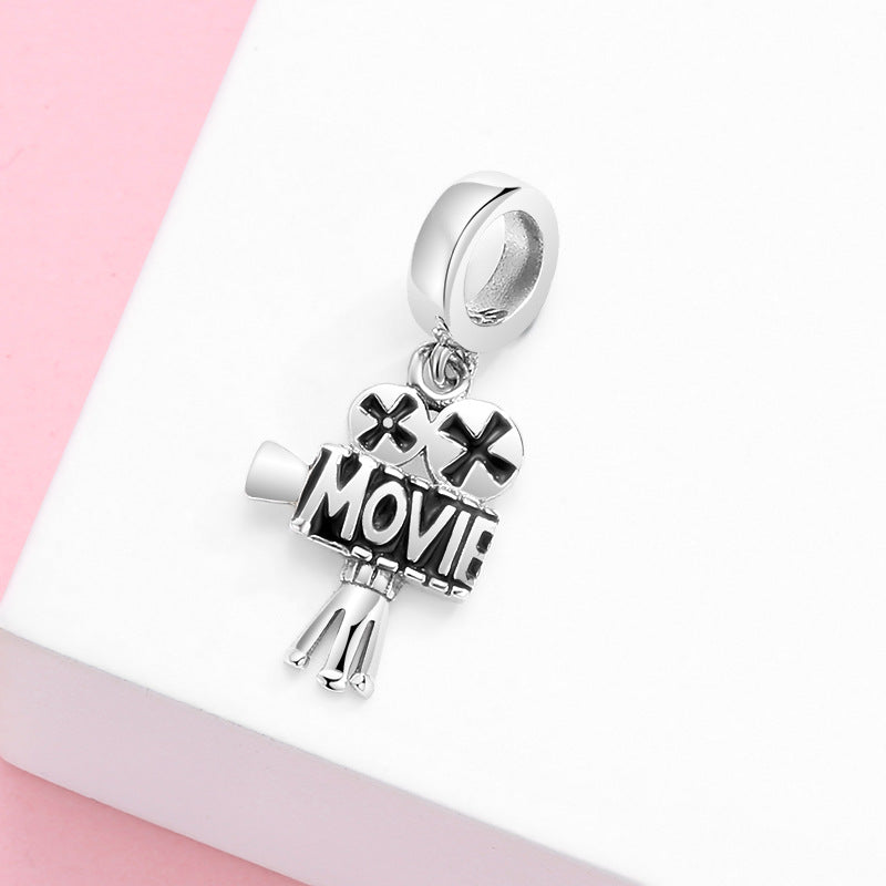 S925 Sterling Silver Movie Camera Shape Pendant