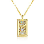 S925 Sterling Silver Agate and Zircon Necklace