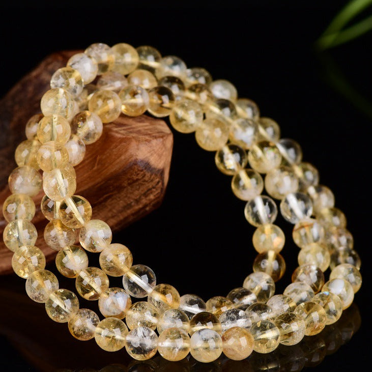 Natural Yellow Rutilated Quartz Tower-Point Bracelet
