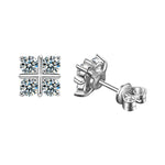 S925 Sterling Silver Moissanite Four-Leaf Clover Stud Earrings