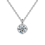 S925 Sterling Silver Moissanite Four Claw Pendant Necklace